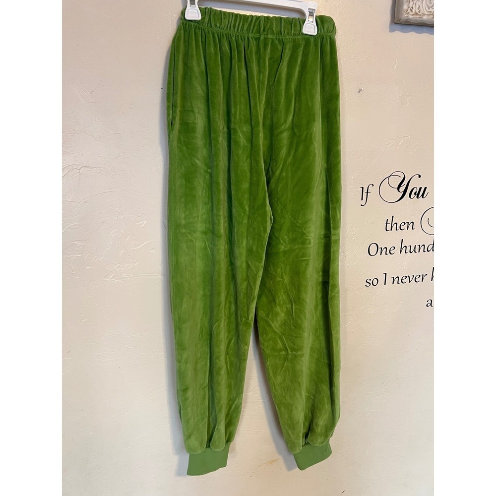 Suze Kondi Velour Tracksuit Set Lime Green Raglan Sweatshirt Harem Joggers XS - Picture 13 of 13